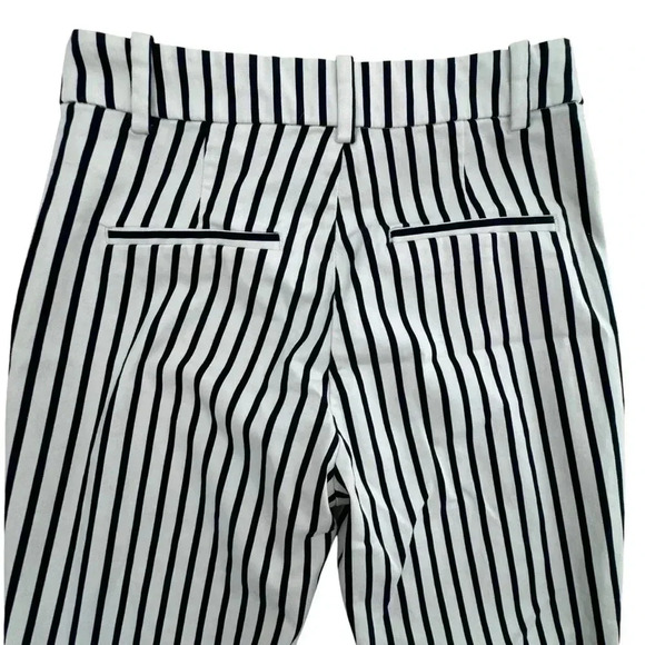 H&M Pinstripe Ankle Black and White/Striped Trouser Dress Pants Work Business - Picture 5 of 12